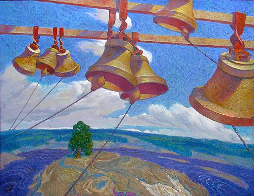 Bells summer landscape - oil painting