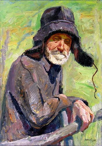 Holy Fool portrait or figure - oil painting