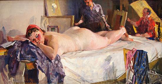 In the Studio nude art - oil painting