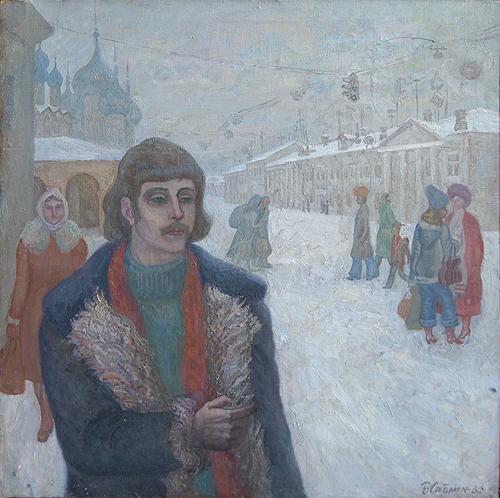 Winter in Rostov the Great genre scene - oil painting