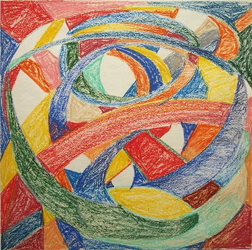 Abstract Composition abstract art - pastel drawing