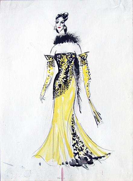 Sketch for a Theater Costume costume - gouache theatre art