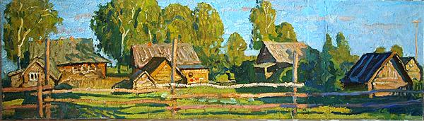 Untitled rural landscape - oil painting