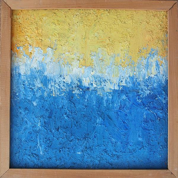 Blue and Yellow abstract art - oil painting