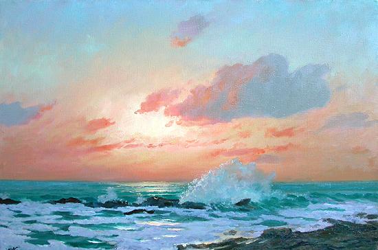 Sunset seascape - oil painting