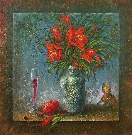 Lilies still life - oil painting