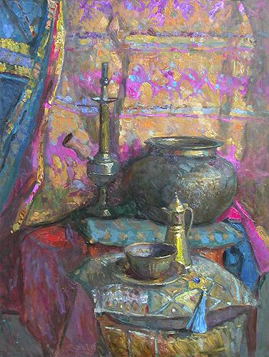 Indian Gold still life - oil painting