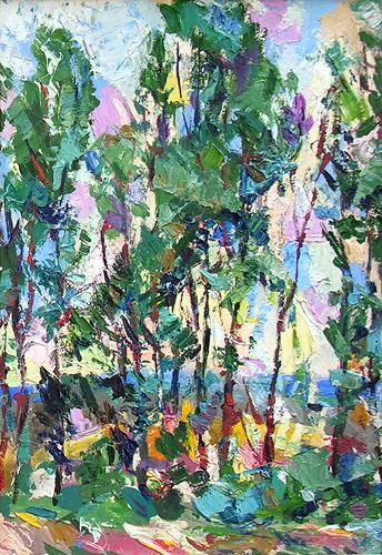 Grove abstract landscape - oil painting