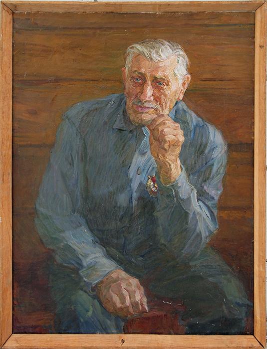 Portrait of a Veteran portrait or figure - oil painting