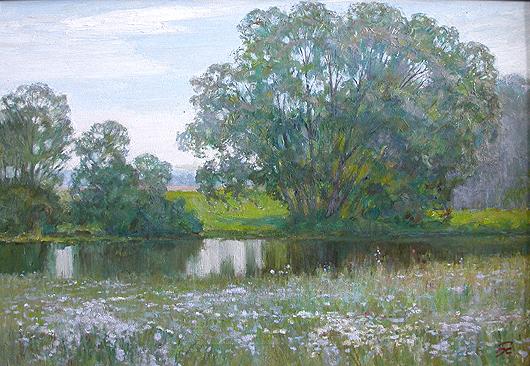 Summer summer landscape - oil painting